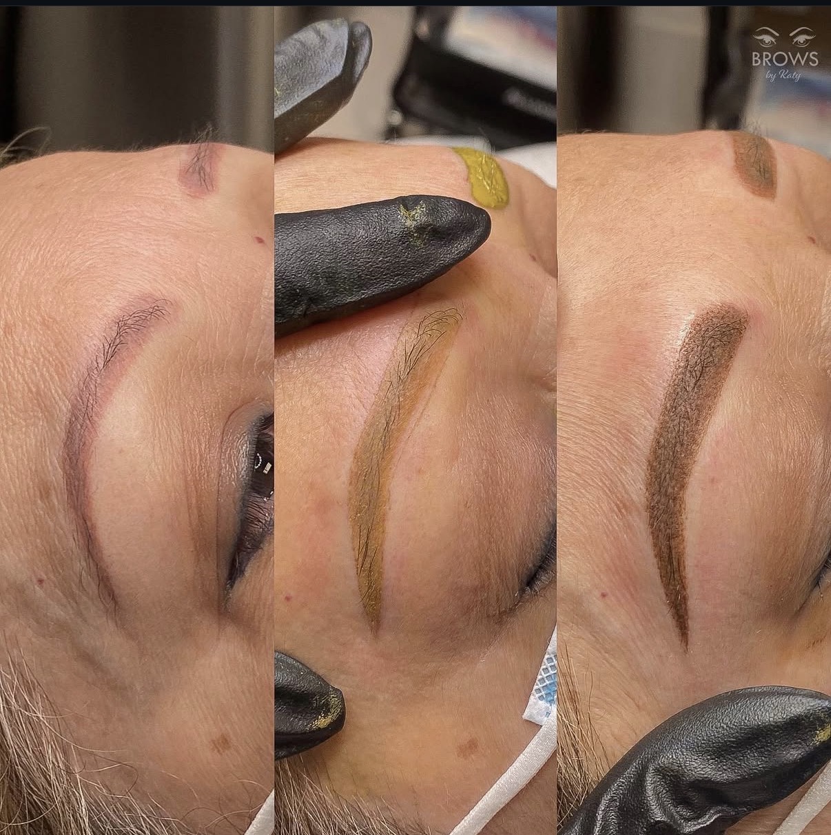 Powder brow correction before and after Royal Palm Beach FL