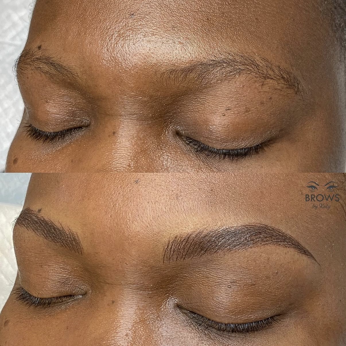 Combo brows microblading and ombré before and after Royal Palm Beach FL