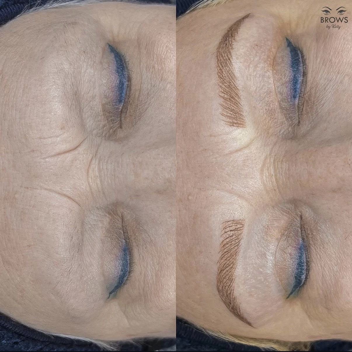 Microblading correction over faded brows before and after Royal Palm Beach FL