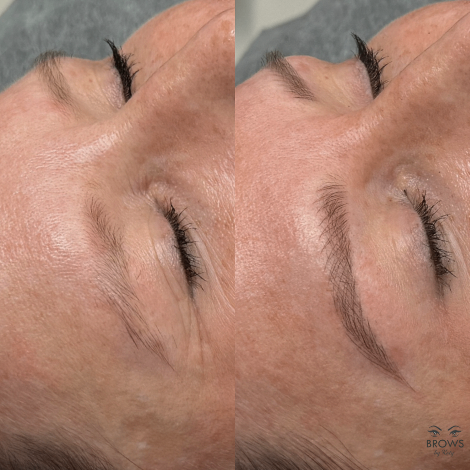 Microblading before and after Royal Palm Beach FL — natural hair-stroke brows