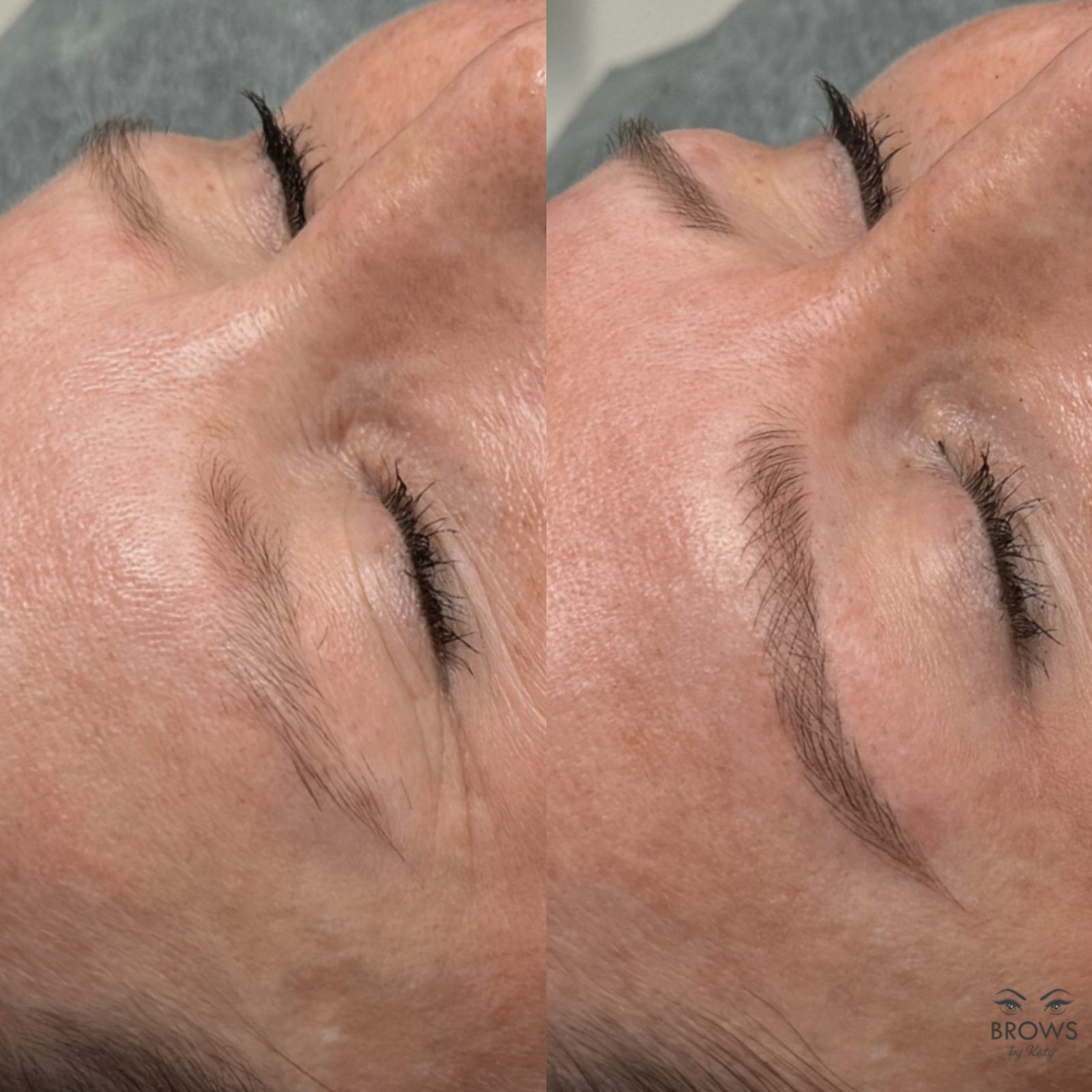 Microblading before and after Wellington FL — natural hair-stroke brows