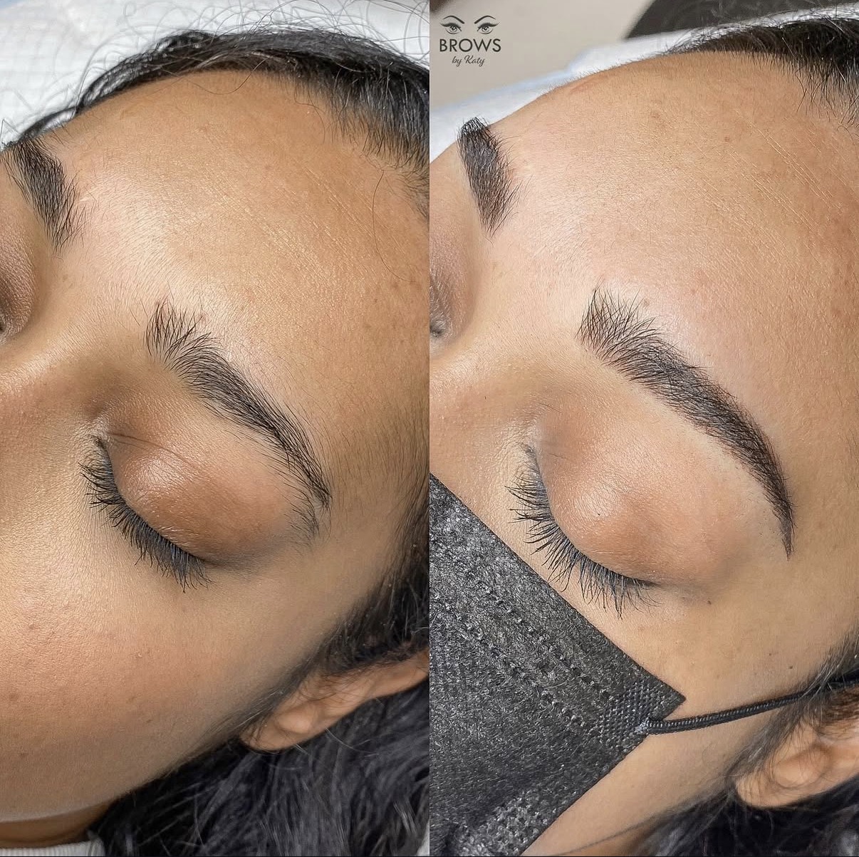 Natural microblading defined shape before and after Royal Palm Beach FL