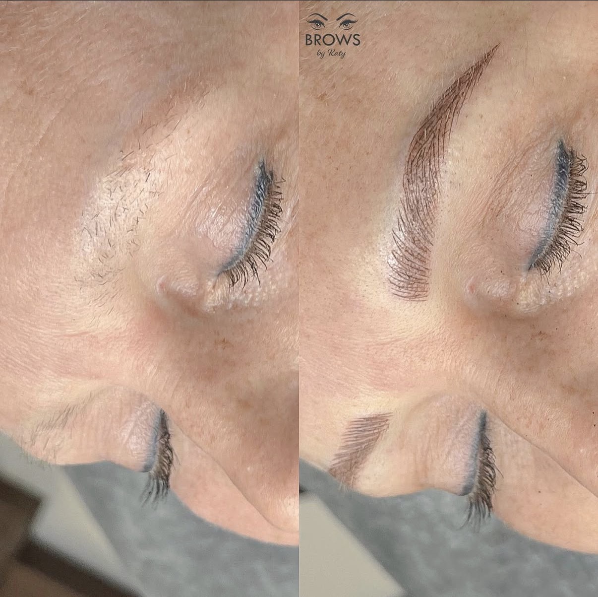 Microblading reconstruction for sparse brows before and after Royal Palm Beach FL