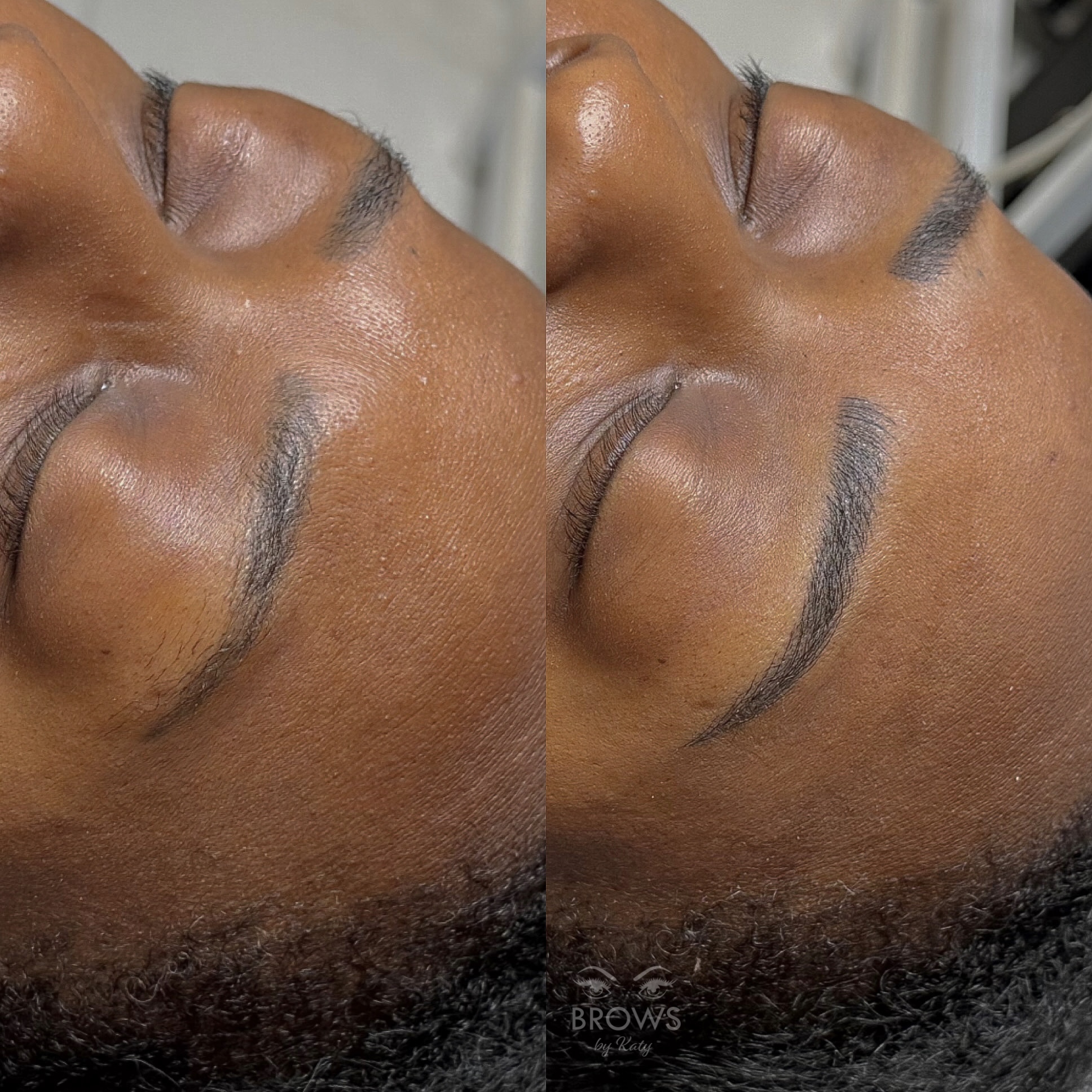 Microblading full brow transformation before and after Royal Palm Beach FL