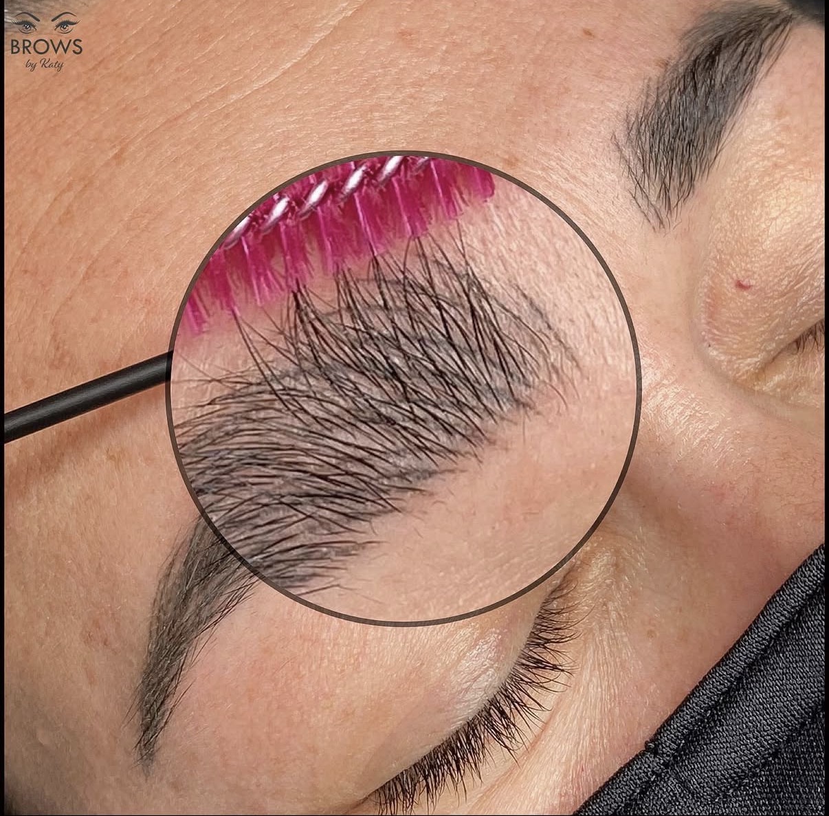 Powder brows natural finish close-up before and after Royal Palm Beach FL