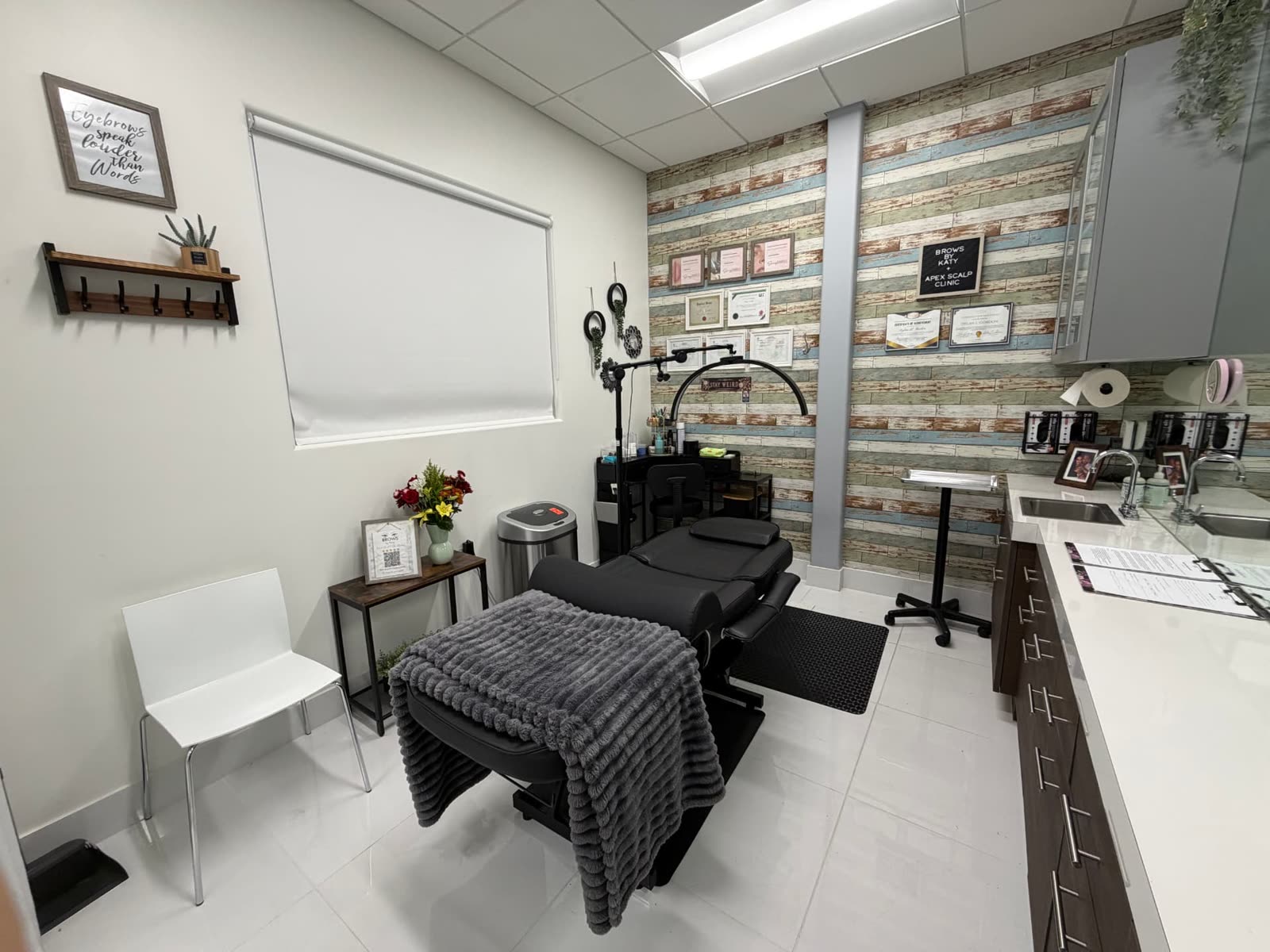 Private treatment room at Brows by Katy permanent makeup studio in Wellington FL