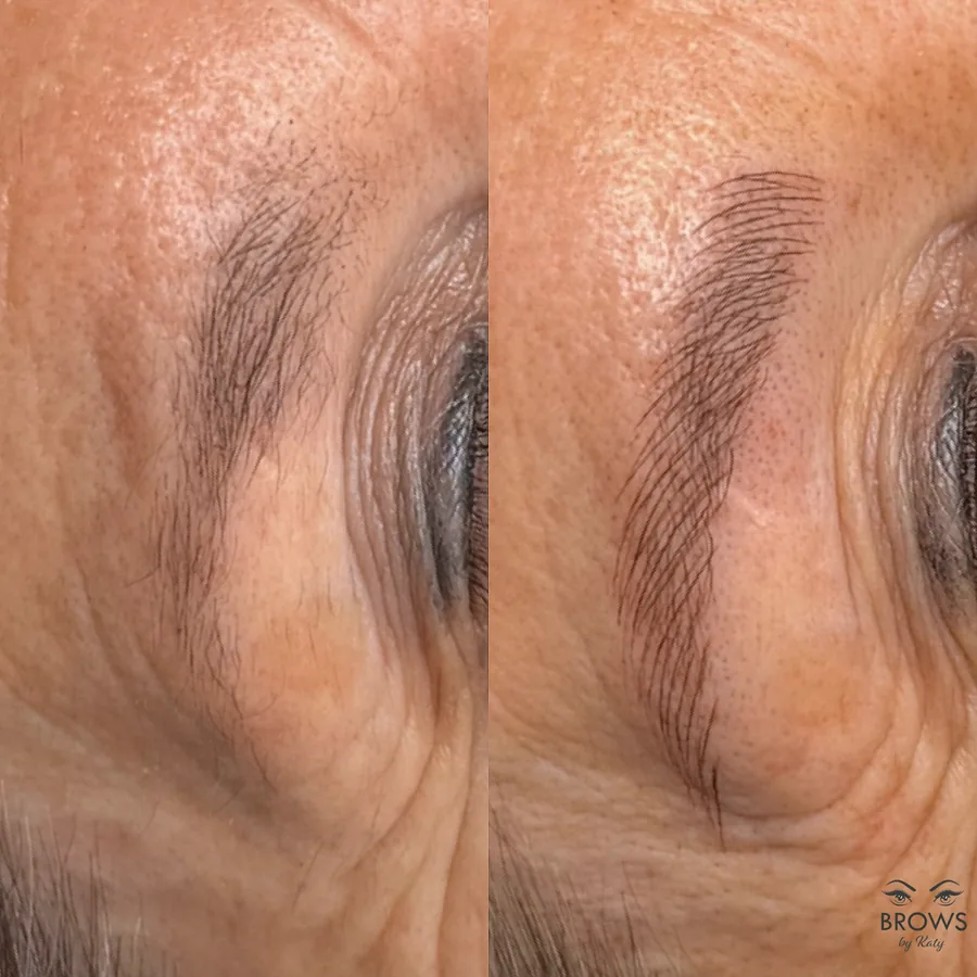 Before and after — brow work by Katy at Brows by Katy, Wellington FL