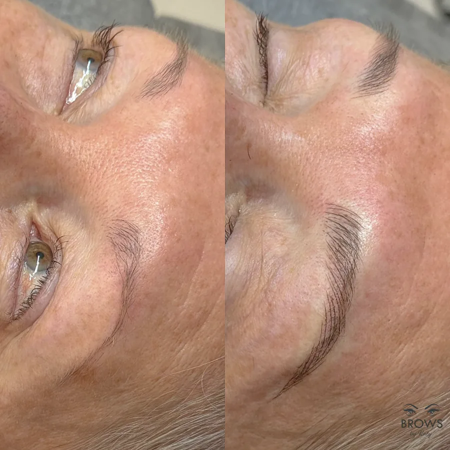 Before and after — brow work by Katy at Brows by Katy, Wellington FL