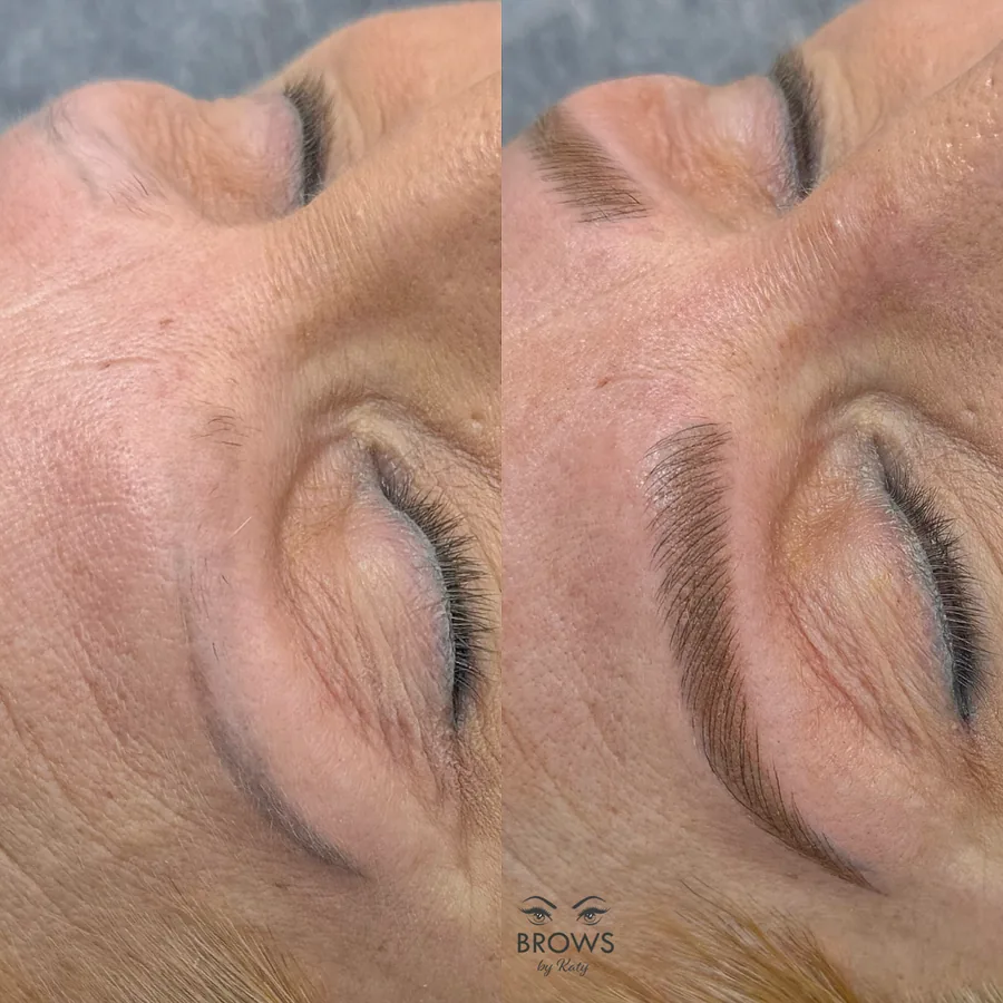 Before and after — brow work by Katy at Brows by Katy, Wellington FL