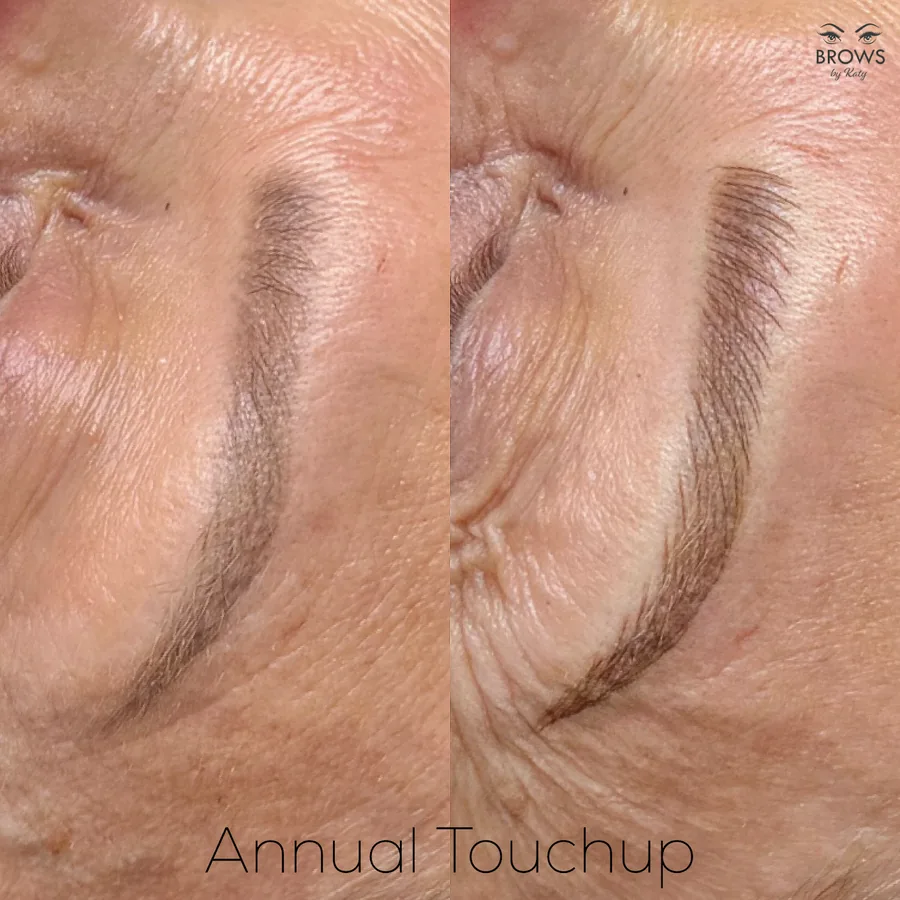 Before and after — brow work by Katy at Brows by Katy, Wellington FL