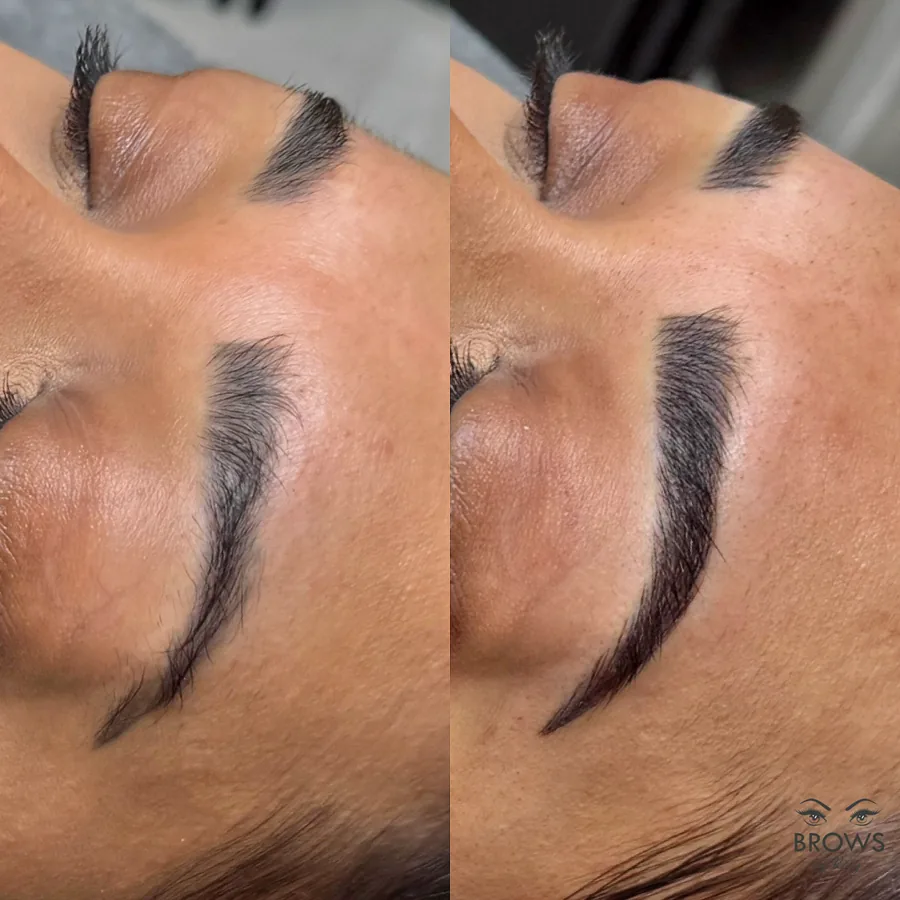 Before and after — brow work by Katy at Brows by Katy, Wellington FL