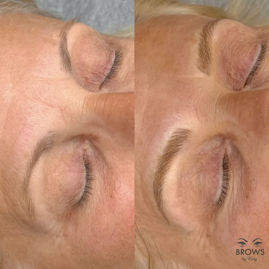 Before and after — brow work by Katy at Brows by Katy, Wellington FL