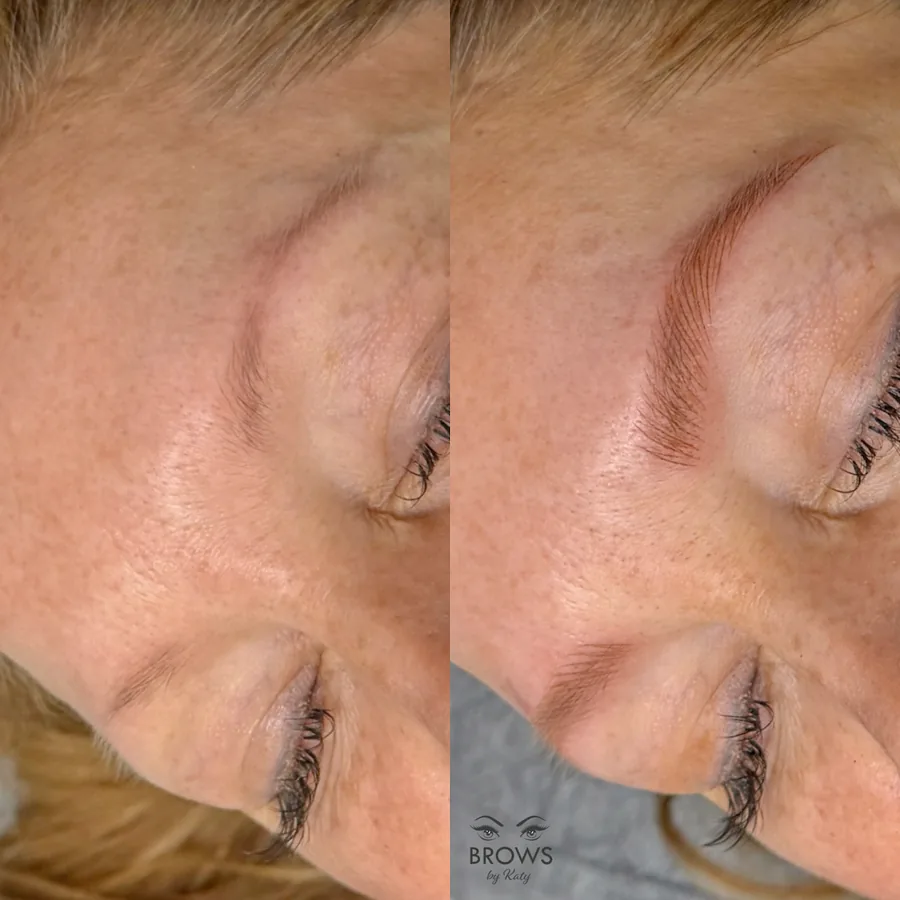 Before and after — brow work by Katy at Brows by Katy, Wellington FL