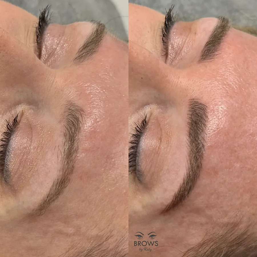 Before and after — brow work by Katy at Brows by Katy, Wellington FL