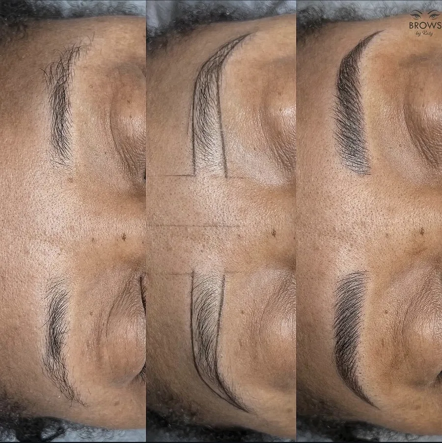 Before and after — brow work by Katy at Brows by Katy, Wellington FL