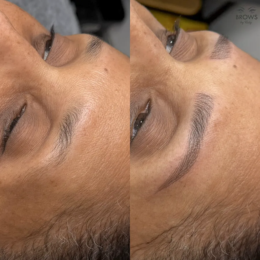 Before and after — brow work by Katy at Brows by Katy, Wellington FL