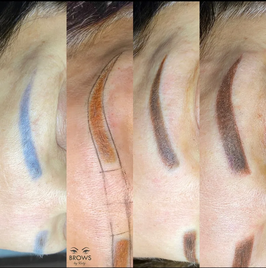 Before and after — brow work by Katy at Brows by Katy, Wellington FL